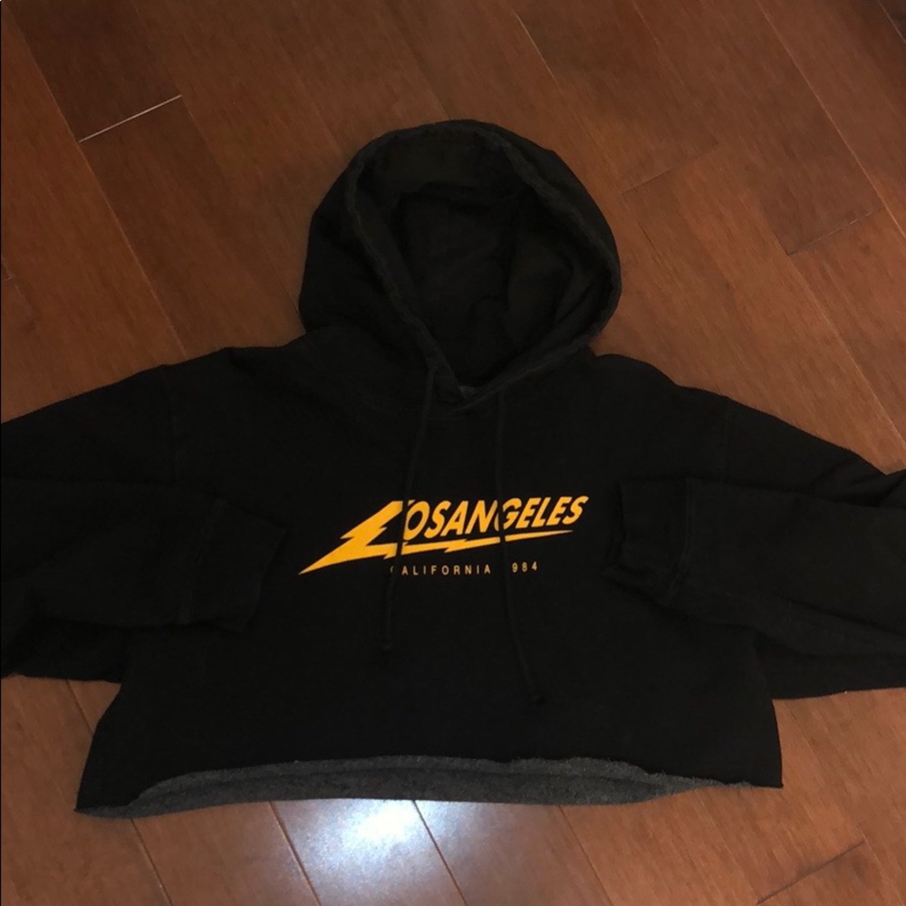 cropped los angeles hoodie
